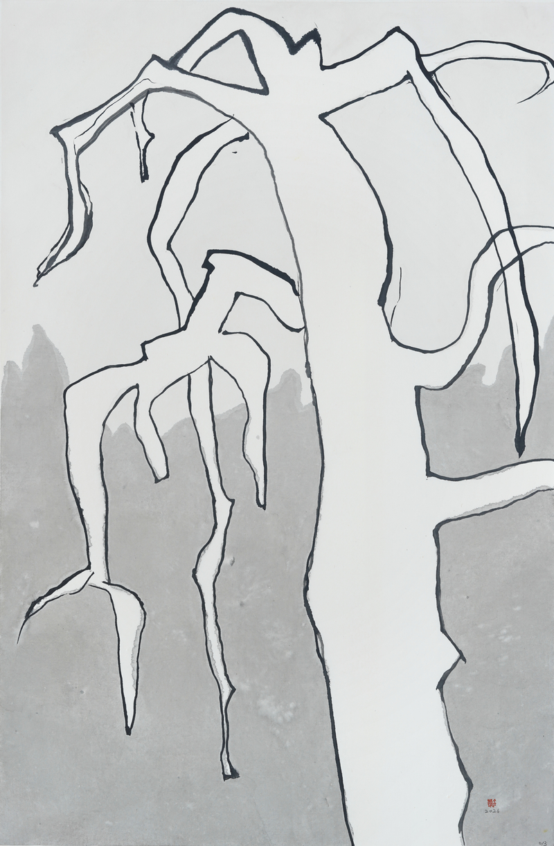 장병언, structure landscape 013, ink_on_paper, painting, 2026